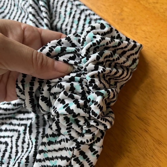 AB Studio Turquoise ZigZag Design Pull On Stretch Column Maxi Skirt, Size XL - Picture 3 of 9